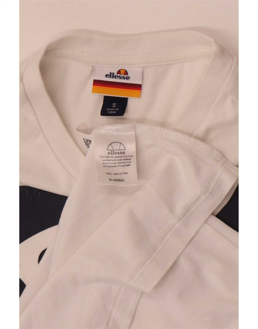 Ellesse - Camiseta gráfica para hombre, talla pequeña, algodón blanco