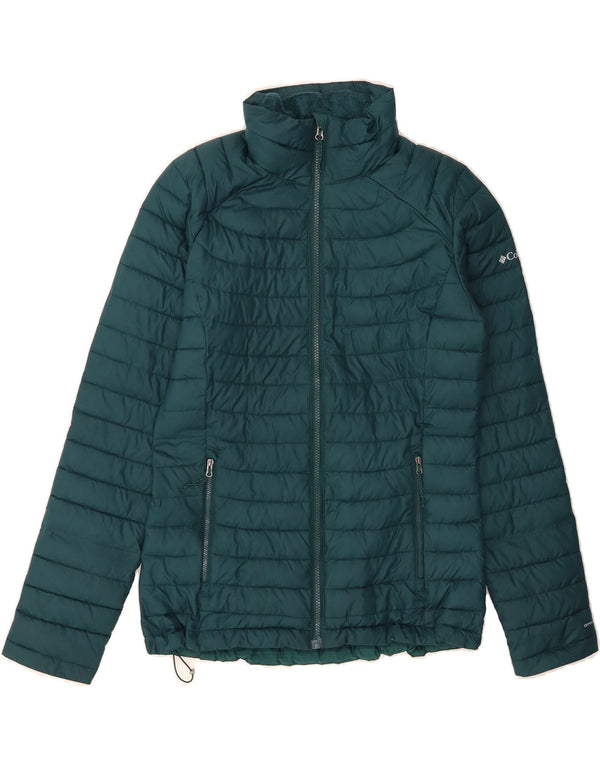 COLUMBIA Womens Padded Jacket UK 14 Medium Green Polyester