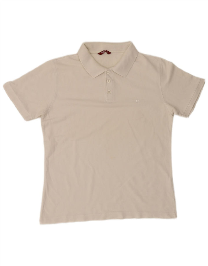 Polo Carrera Hombre Grande Algodón Blanco