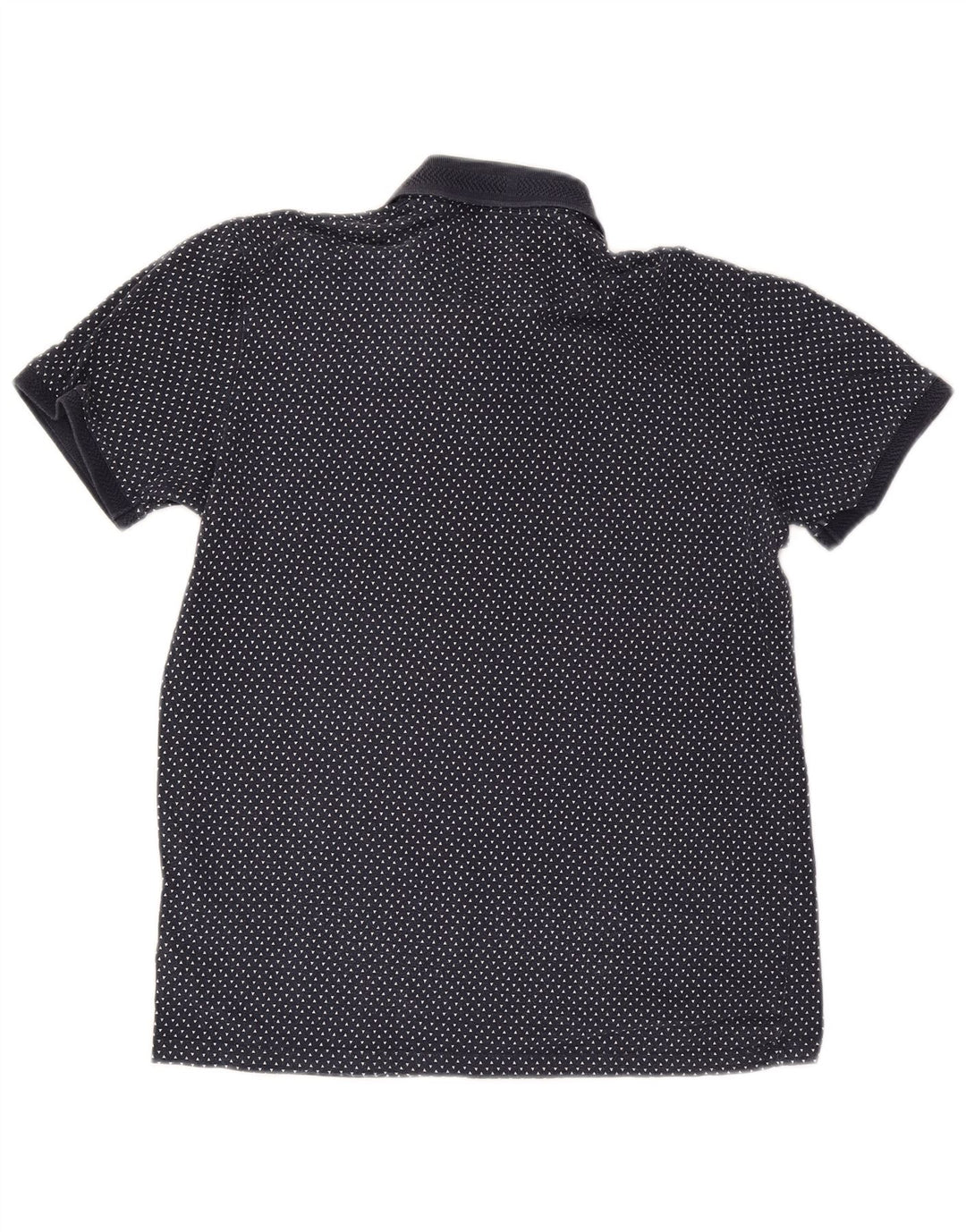 Ted Baker Polo para hombre talla 3 mediano algodón manchado azul marino