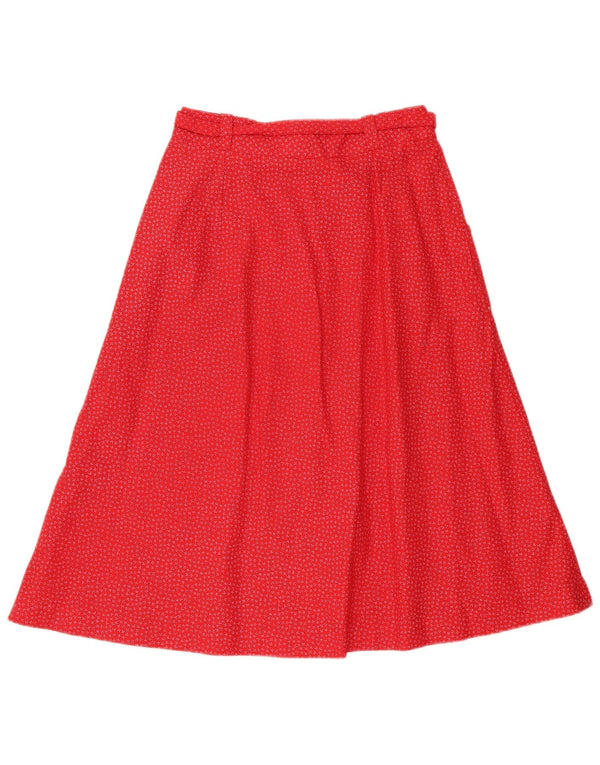 Vintage mujer A-Line falda IT 42 Medio W28 Rojo Floral