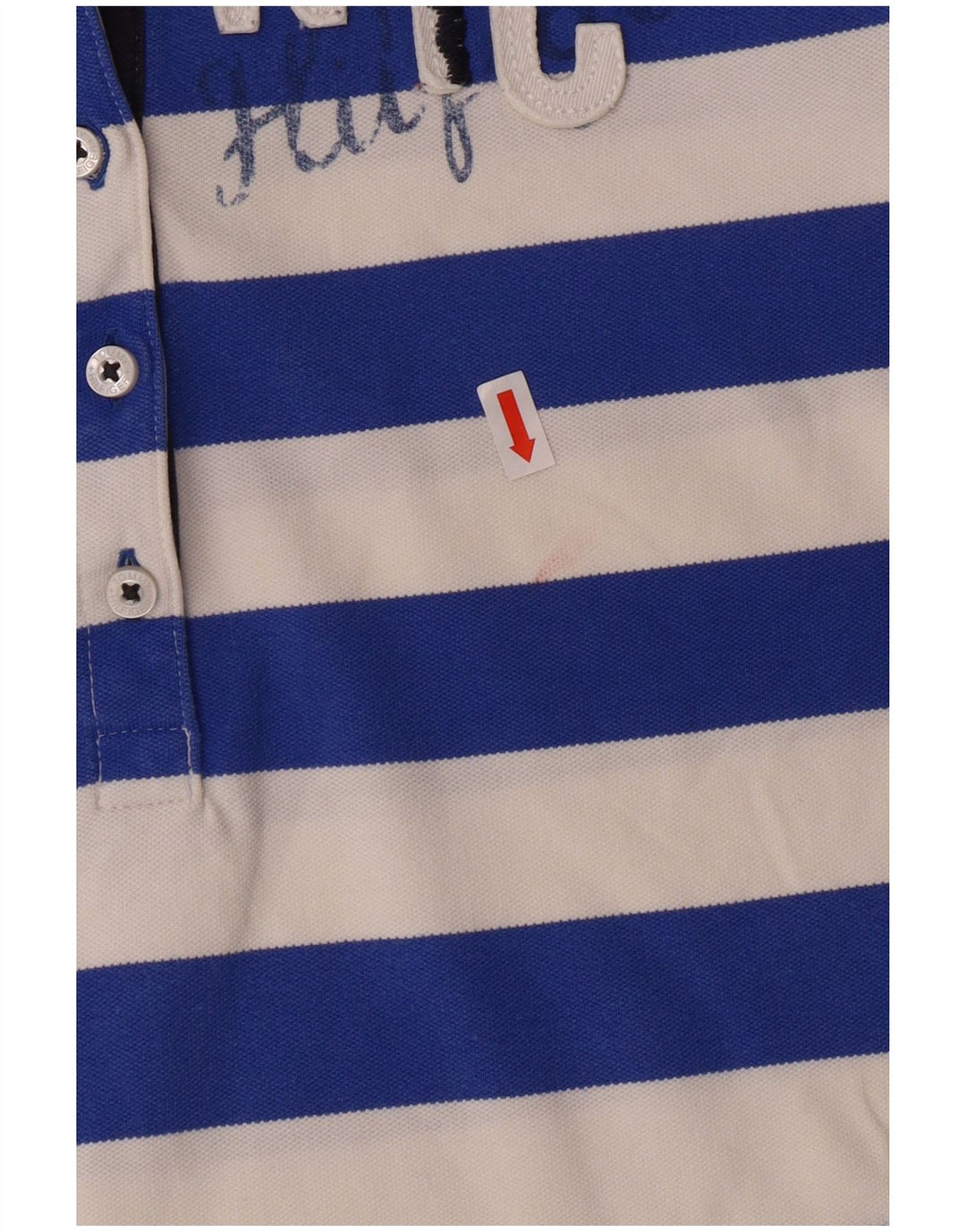 TOMMY HILFIGER Polo de rugby gráfico para mujer UK 10 Small Blue Stripes