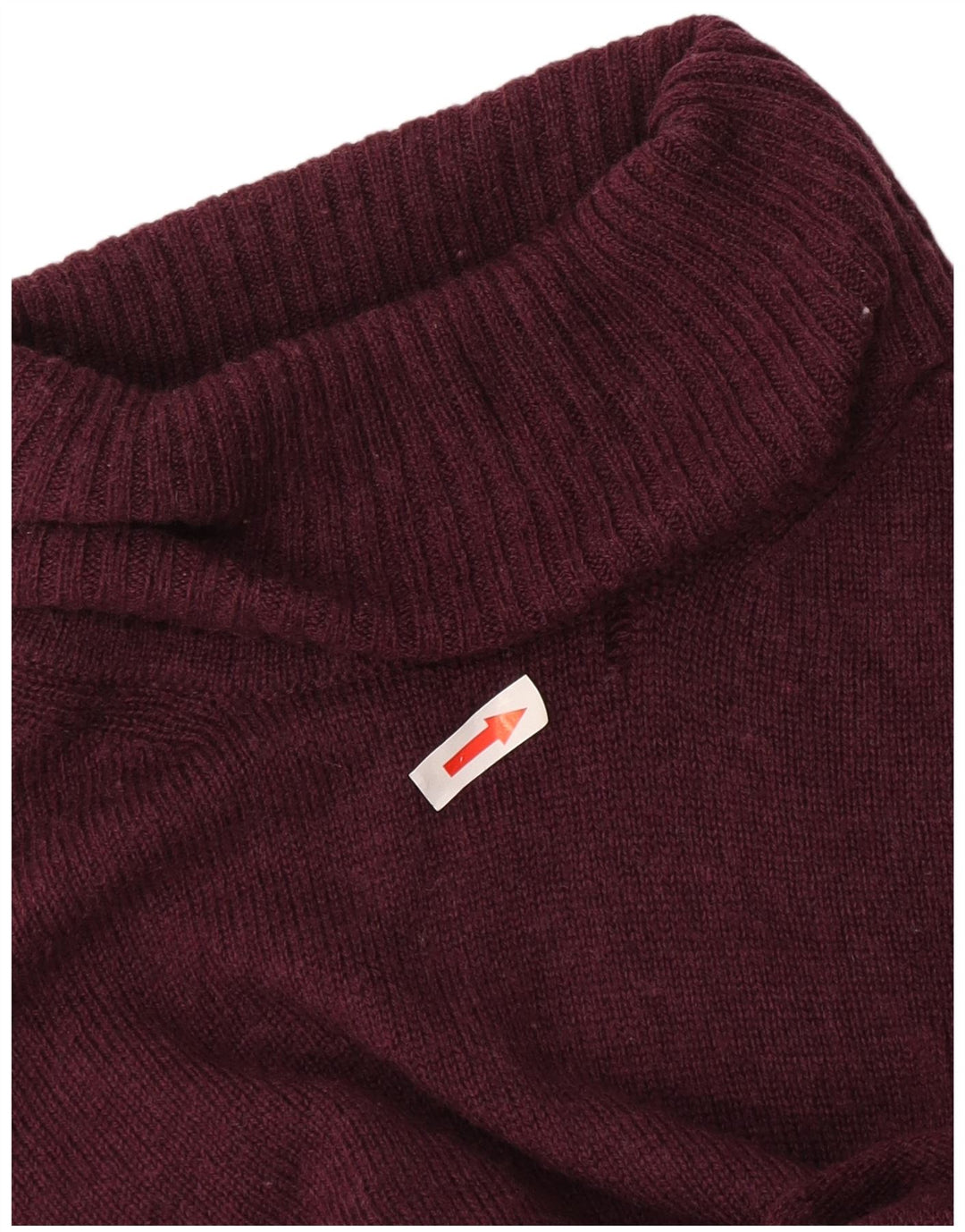 Marks & Spencer Suéter tipo jersey con cuello vuelto para mujer Reino Unido 40 Lana mediana color burdeos