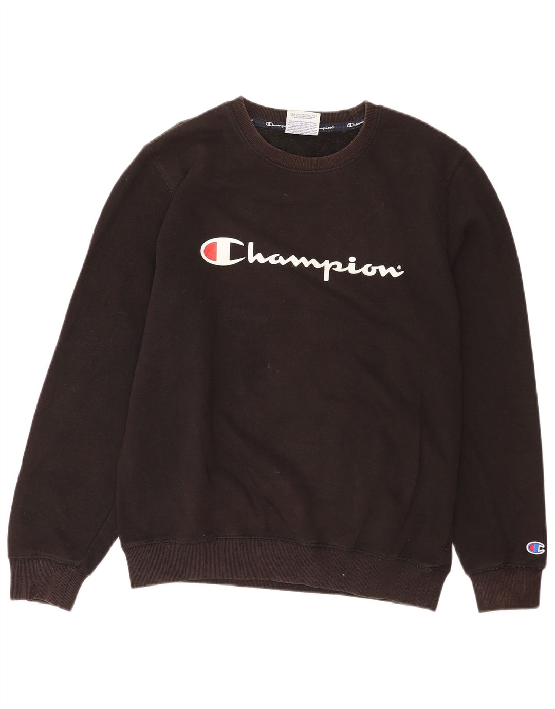 Champion Sudadera Con Estampado Gráfico Jumper De Algodón Negro Mediano