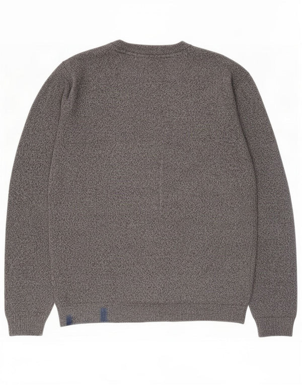 Jack & Jones Hombre Jersey De Cuello Redondo De Algodón Moteado Gris Medio