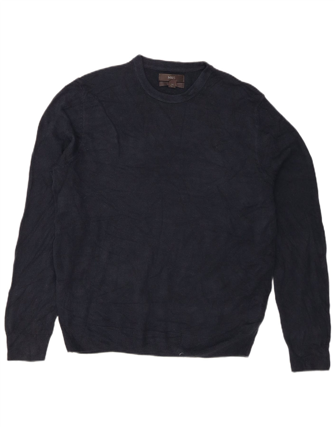 Marks & Spencer - Jersey de cuello redondo para hombre, talla grande, acrílico azul marino