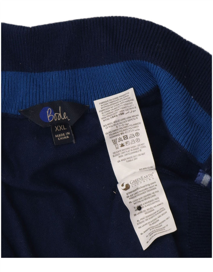 Suéter tipo cárdigan para mujer Boden UK 21 2XL Lana azul marino