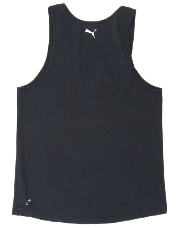 PUMA Top sin mangas con gráfico para hombre, talla grande, negro