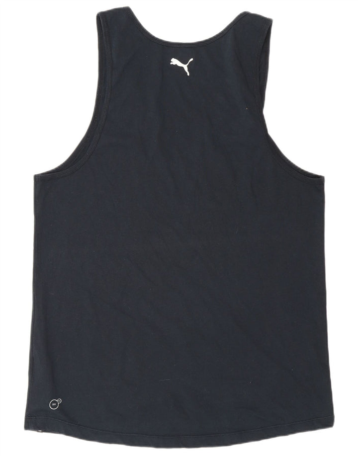 PUMA Top sin mangas con gráfico para hombre, talla grande, negro