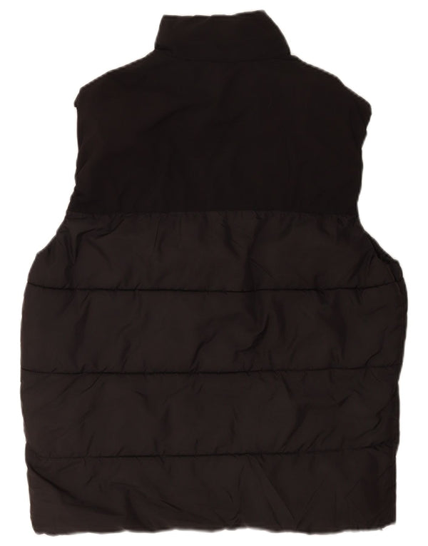 Zara Mens Chaleco Acolchado UK 36 Pequeño Poliéster Negro