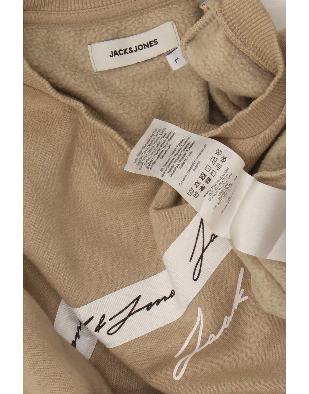 Jack & Jones Hombre Graphic Regular Fit Sudadera Jumper Large Marrón Algodón