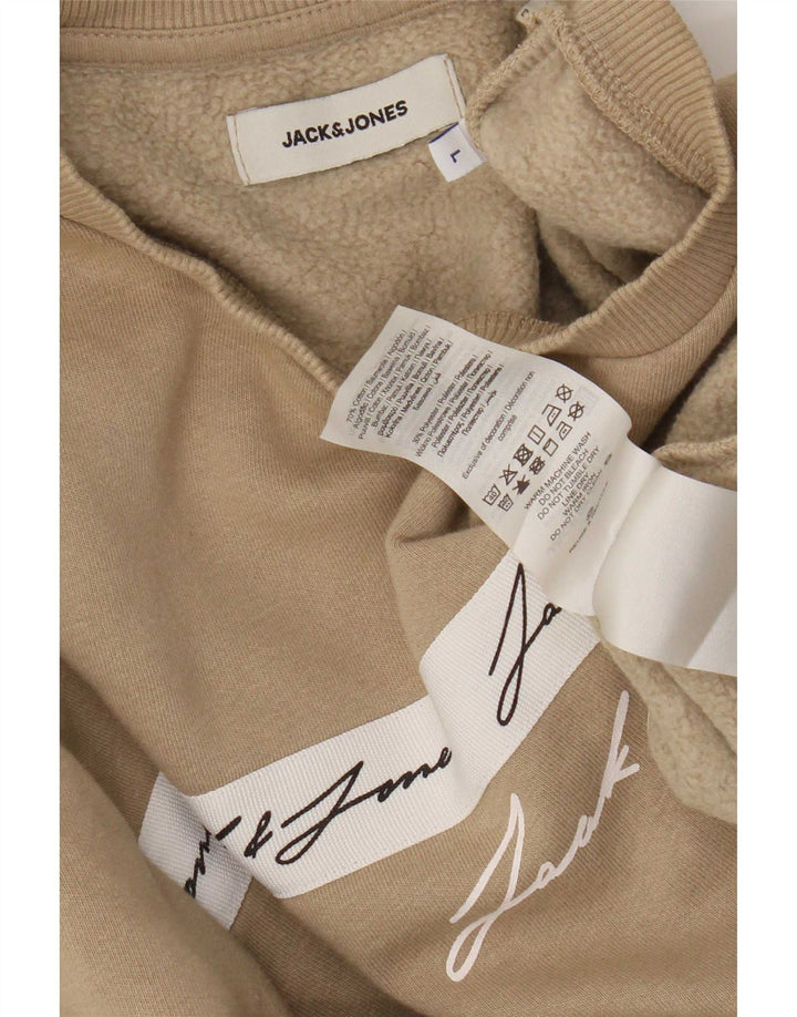 Jack & Jones Hombre Graphic Regular Fit Sudadera Jumper Large Marrón Algodón
