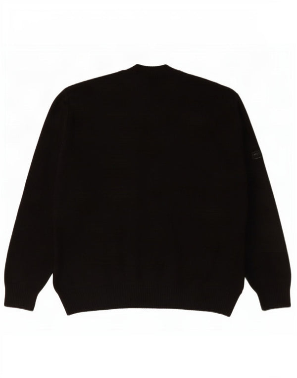 Commander Cárdigan para hombre IT 48 Small Black Geométrico Poliacrílico