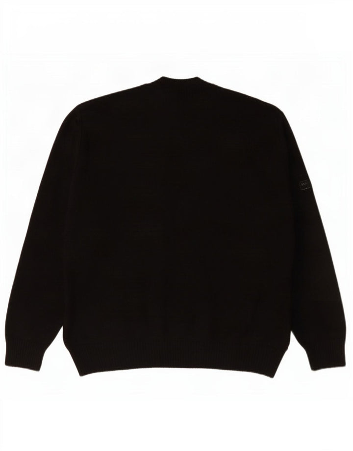 Commander Cárdigan para hombre IT 48 Small Black Geométrico Poliacrílico