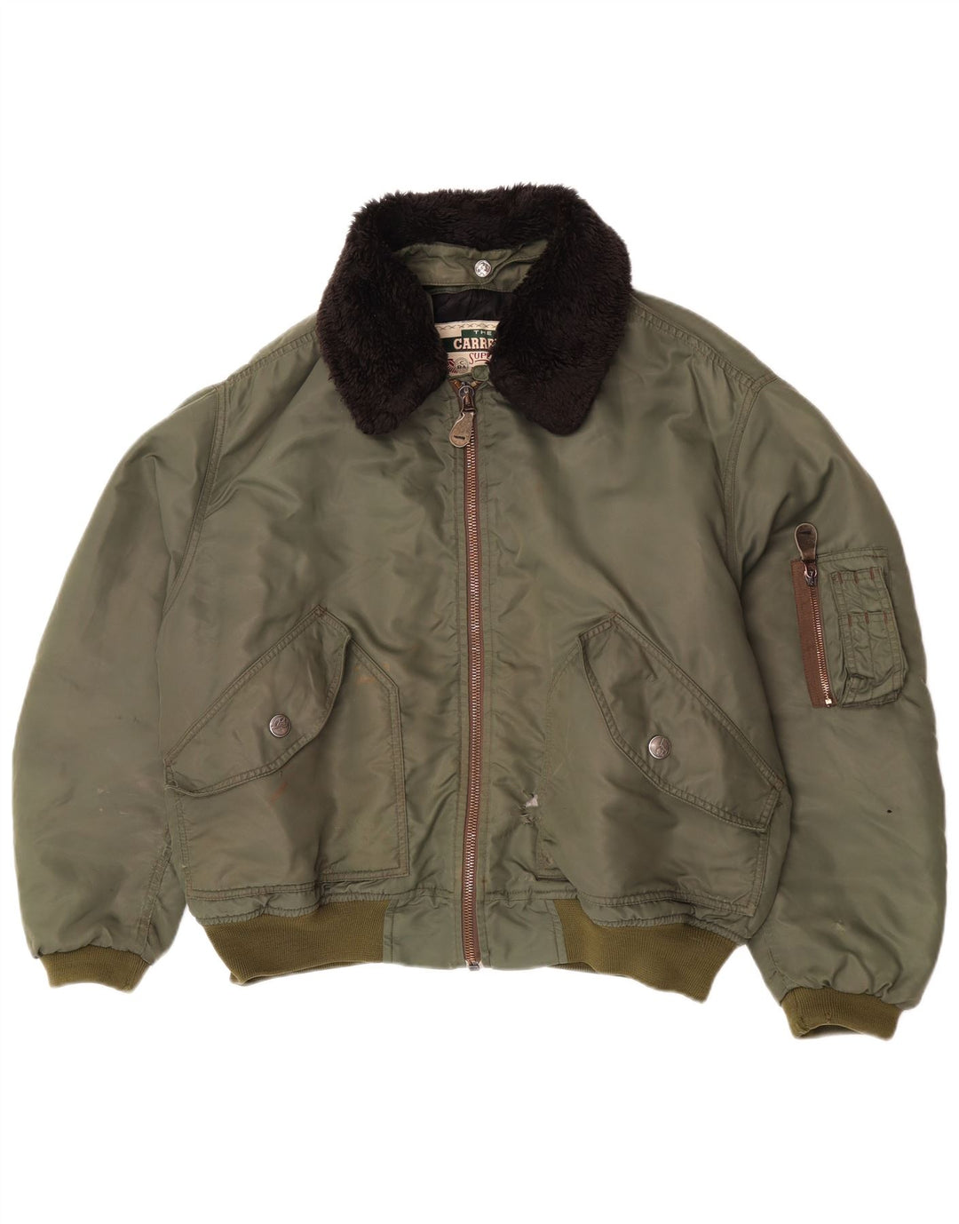 Carrera Chaqueta Bomber para Hombre UK 40 Large Caqui Colorblock Poliamida
