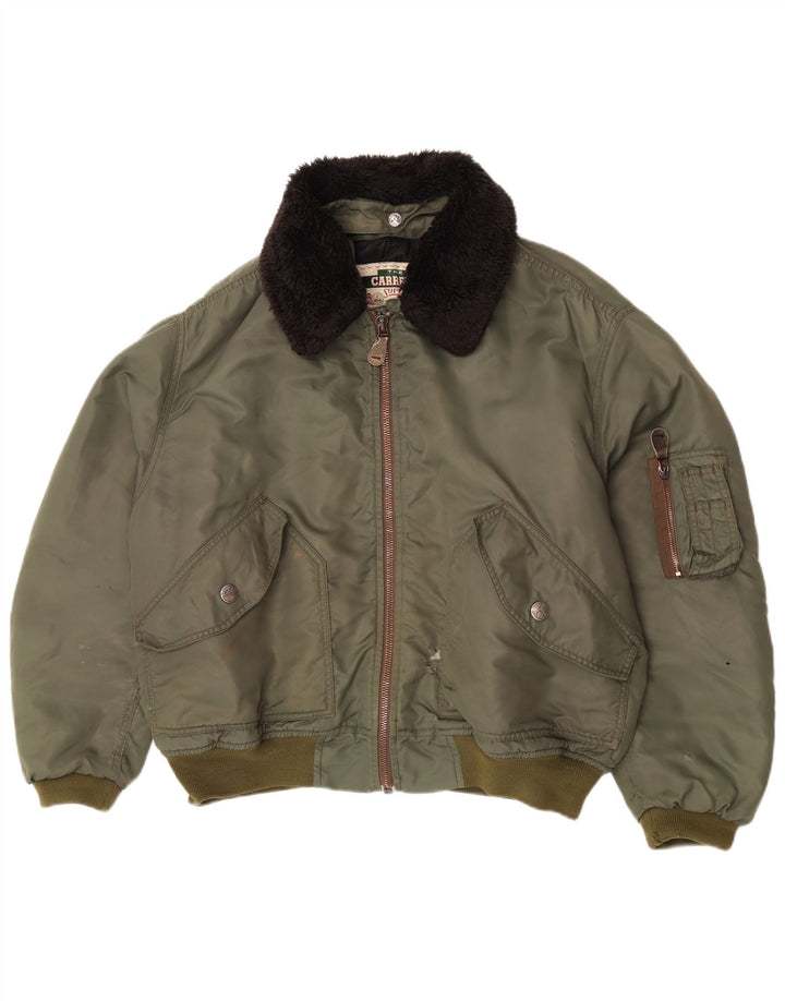 Carrera Chaqueta Bomber para Hombre UK 40 Large Caqui Colorblock Poliamida