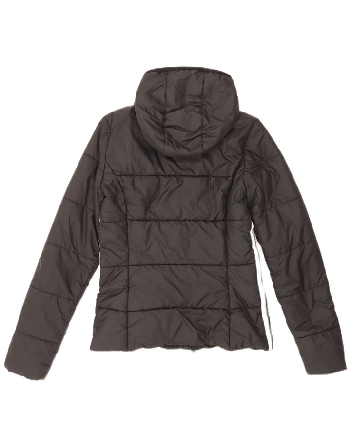 Adidas Chaqueta acolchada con capucha para mujer UK 8 Small Poliéster negro