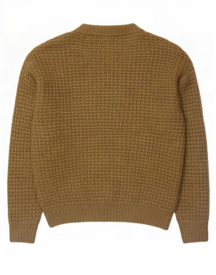 Zara Hombre Jersey De Cuello Redondo Jersey Grande Caqui Moteado Poliéster