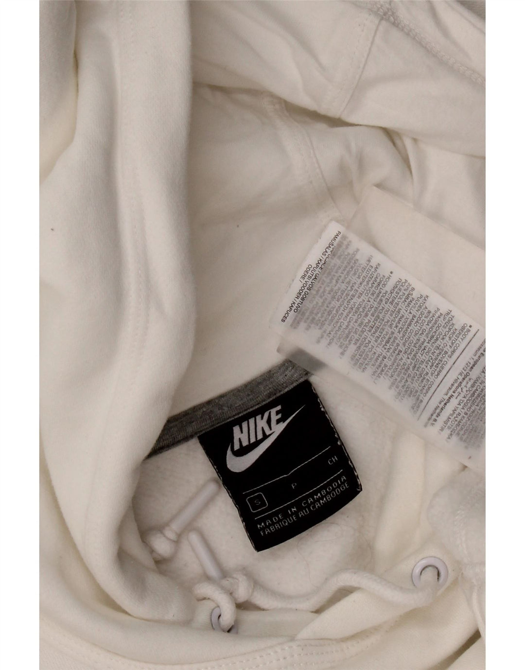 Nike - Sudadera con capucha para hombre, talla pequeña, algodón blanco