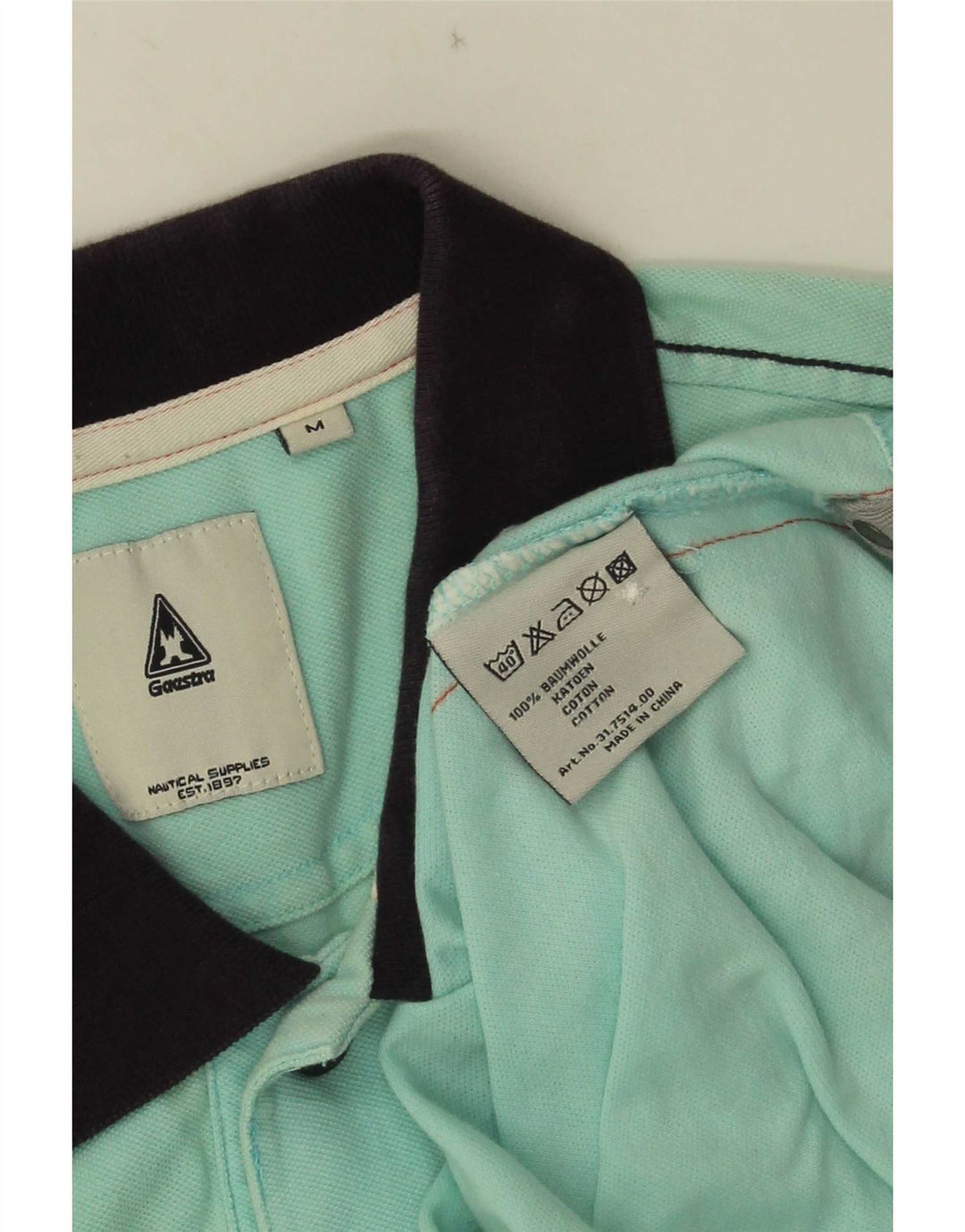 Gaastra Hombre Polo Gráfico De Algodón Color Block Azul Medio