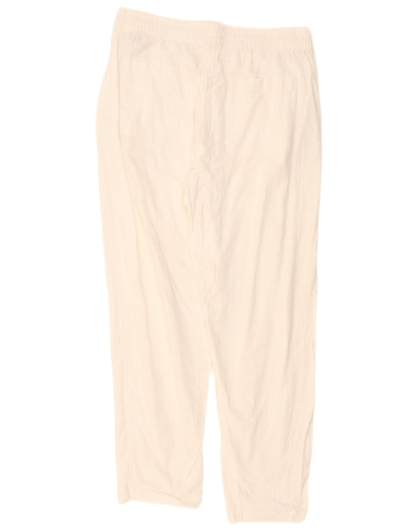 Marks & Spencer Pantalones Casuales Pegged para Mujer UK 40 Large W32 L28 Blanco