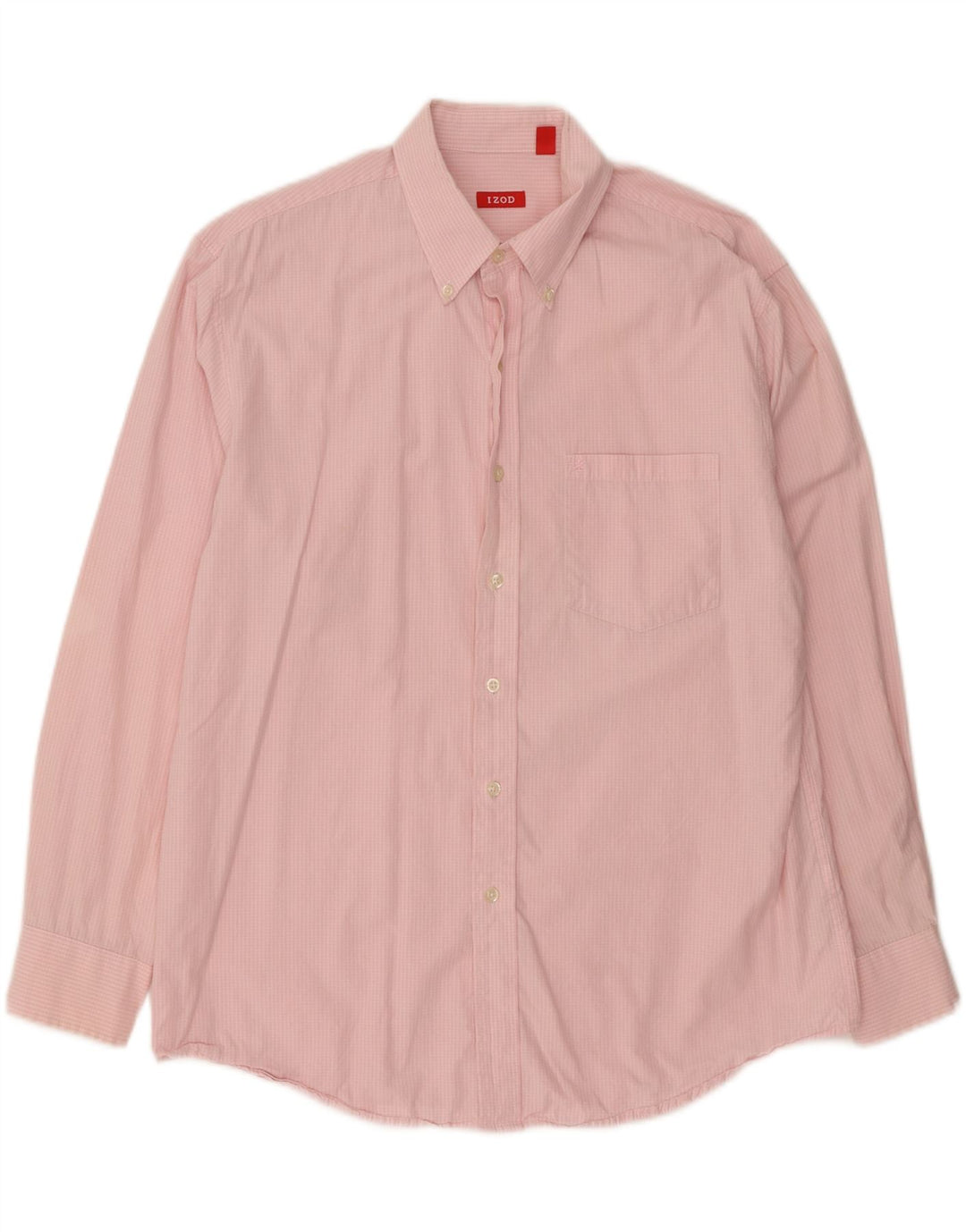 IZOD Mens Grant Fit Shirt Large Pink Gingham Cotton Vintage Izod and Second-Hand Izod from Messina Hembry 