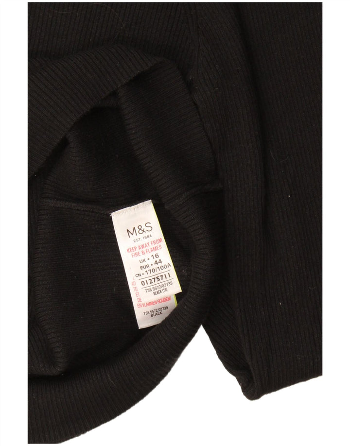 Marks & Spencer Top para mujer de manga larga UK 46 Large Viscosa negra
