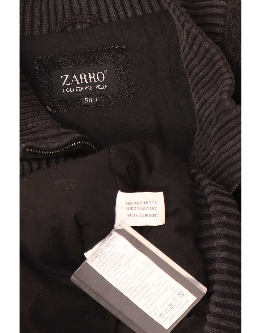 Zarro Chaqueta de cuero para hombre IT 54 2XL Negro