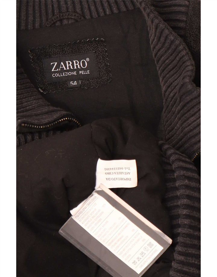 Zarro Chaqueta de cuero para hombre IT 54 2XL Negro