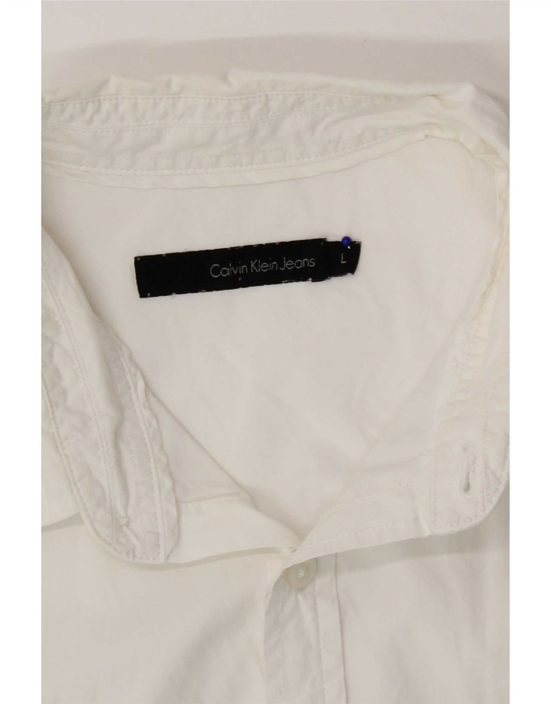 Calvin Klein Jeans Camisa de manga corta para hombre grande blanca