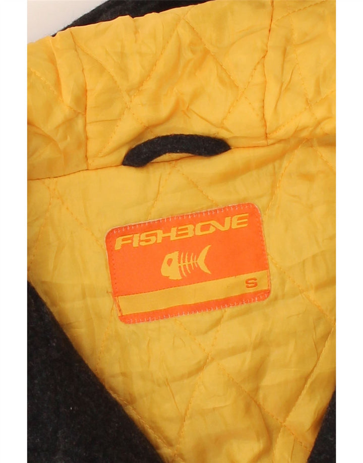 FISHBONE Mens Zip Hoodie Sweater Small Grey Wool Vintage Fishbone and Second-Hand Fishbone from Messina Hembry 