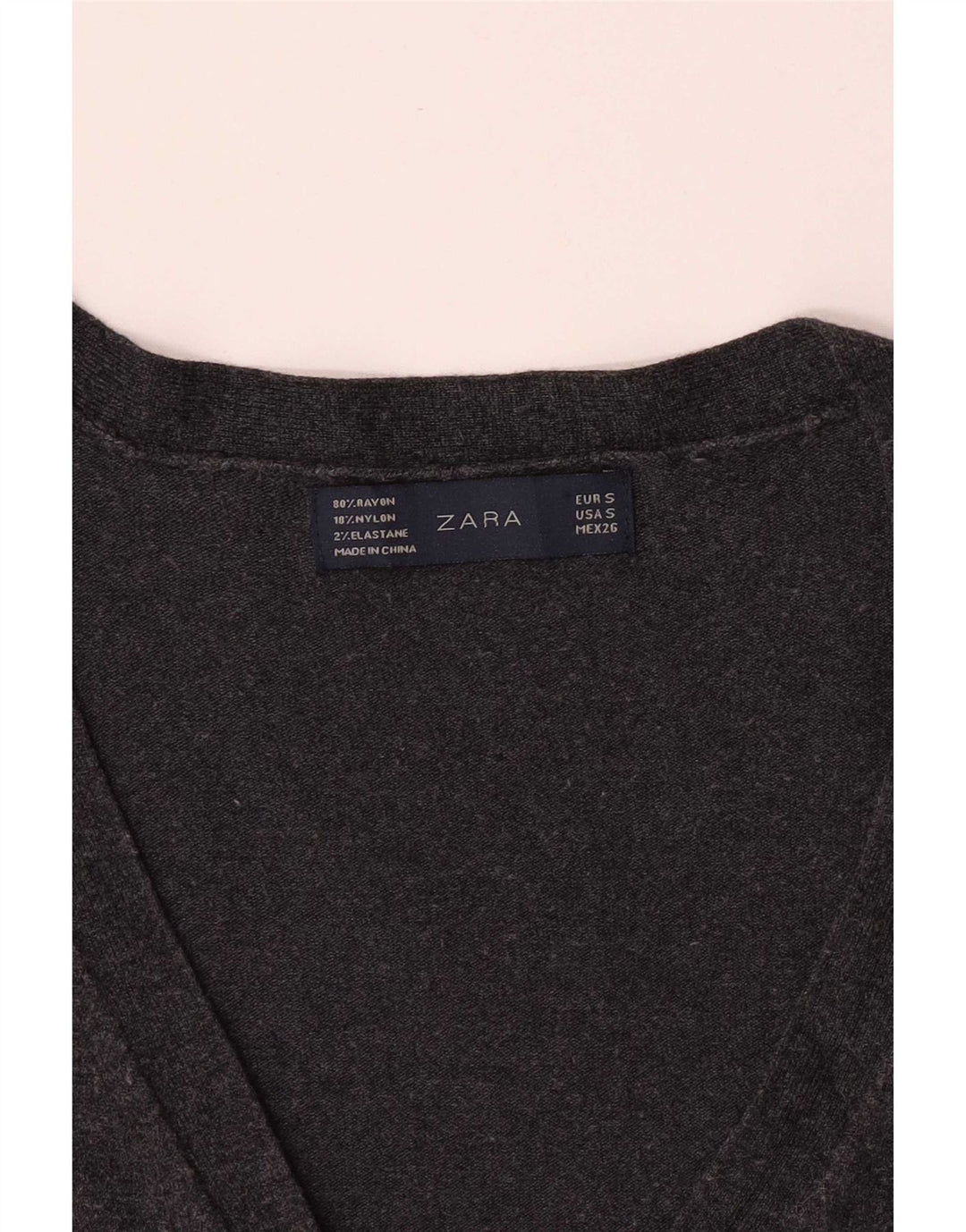 Zara Mujer Cárdigan Suéter UK 10 Pequeño Rayón Gris