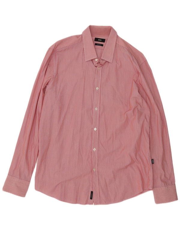 Camisa Hugo Boss Hombre Regular Fit XL Rayas Rojas