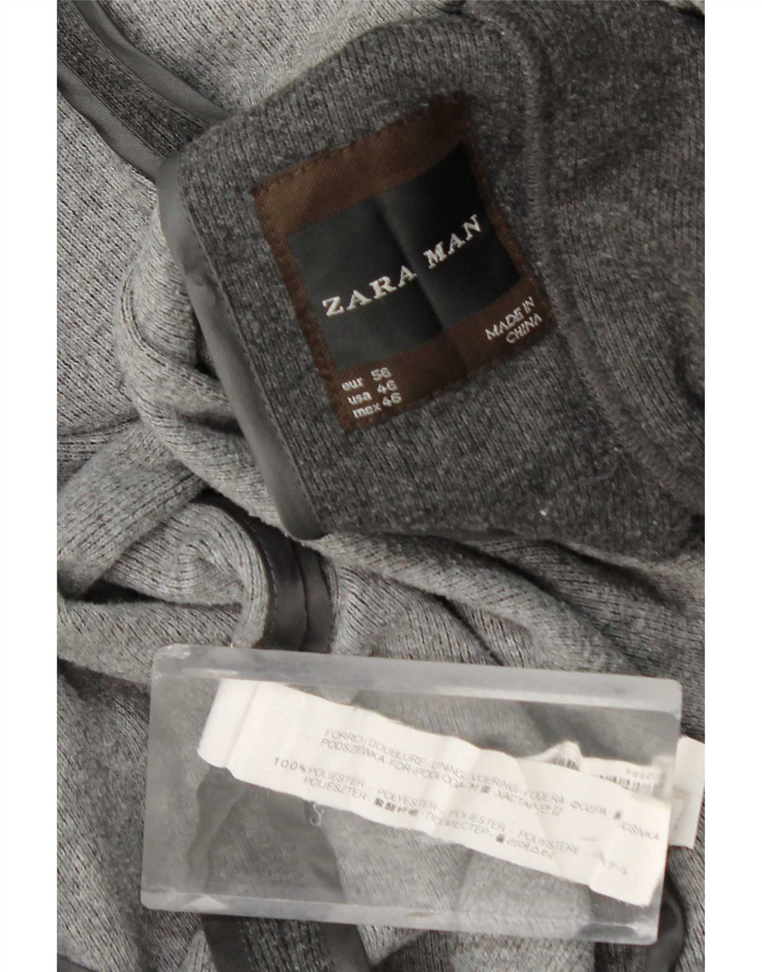 Zara Chaqueta Blazer De 2 Botones Para Hombre EU 56 XL Poliéster Gris