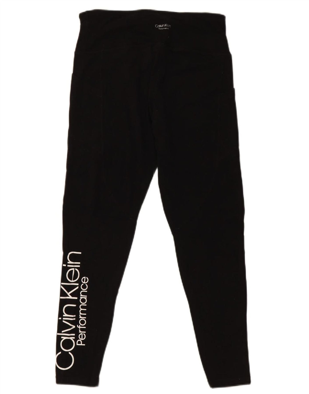 CALVIN KLEIN Leggings cortos gráficos para mujer UK 42 Algodón negro mediano