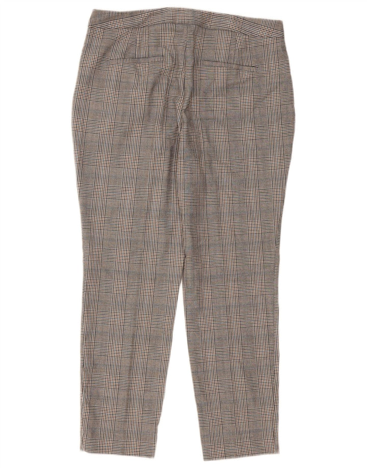 Zara Mujer Pantalón Chino Slim EU 40 Medium W30 L27 Gris Pata De Gallo