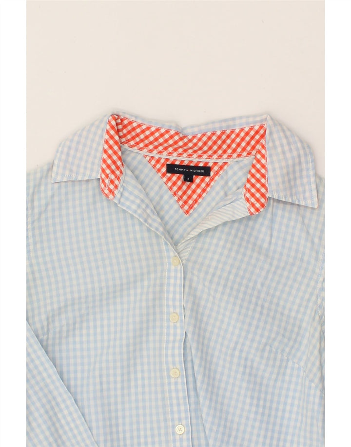 TOMMY HILFIGER Womens Shirt US 4 Small Blue Gingham Cotton Vintage Tommy Hilfiger and Second-Hand Tommy Hilfiger from Messina Hembry 