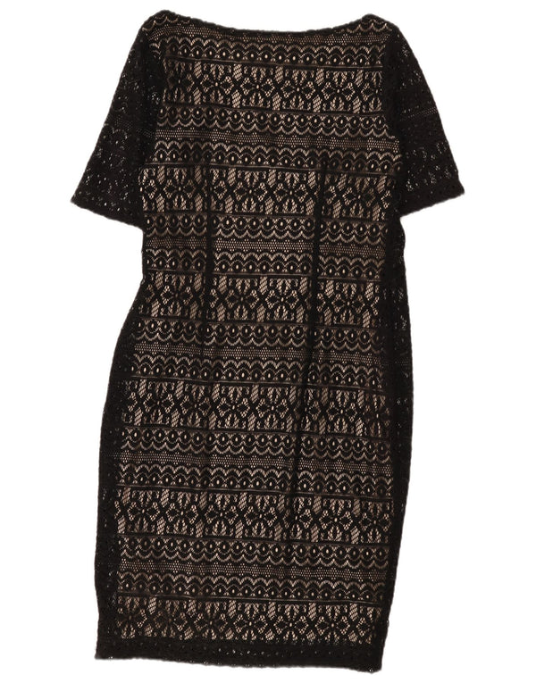 Marks & Spencer Vestido tubo de encaje para mujer UK 42 Mediano Negro Floral