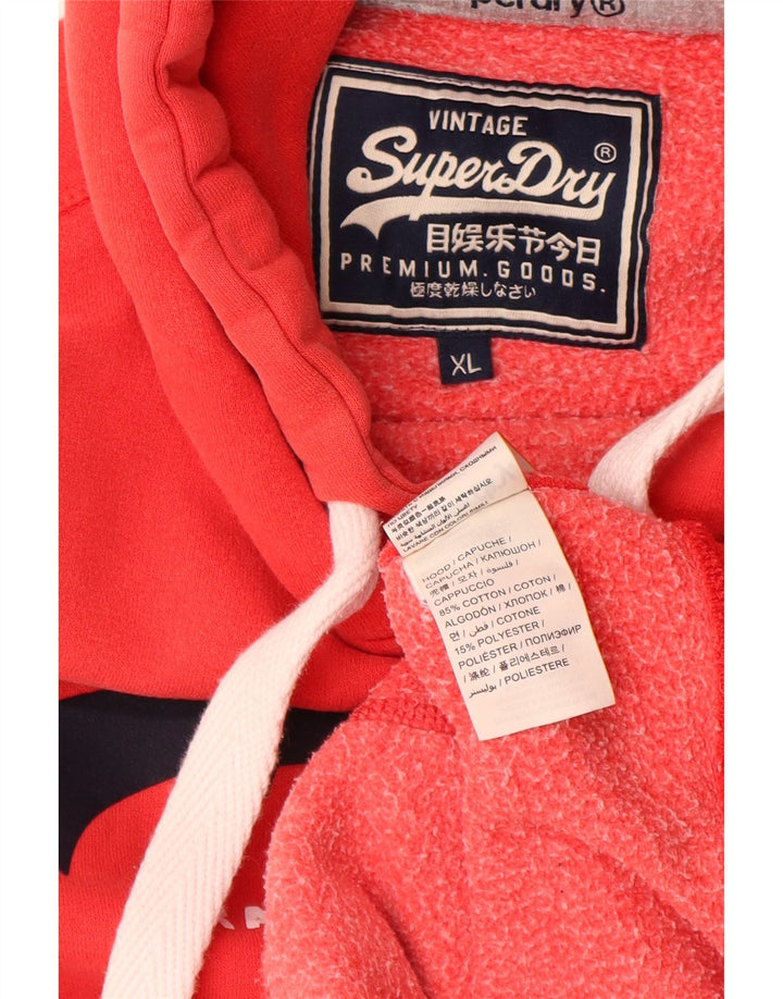 SUPERDRY Jersey con capucha Real Graphic para hombre XL Algodón rojo