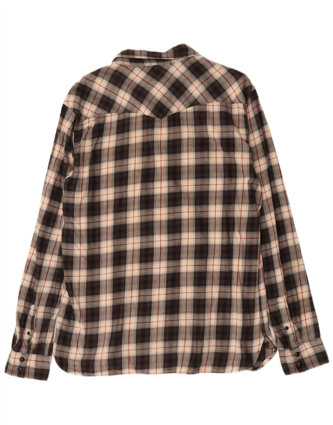 All Saints Camisa de franela para hombre Algodón a cuadros negros grandes