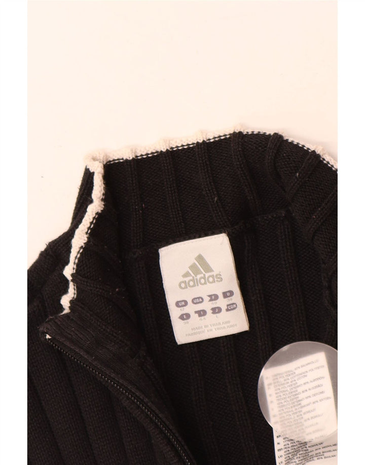 ADIDAS Suéter tipo cárdigan para mujer Reino Unido 12 Algodón negro mediano