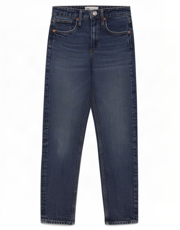 Zara Vaqueros De Cintura Alta Para Mujer EU 34 2XS W24 L26 Algodón Azul