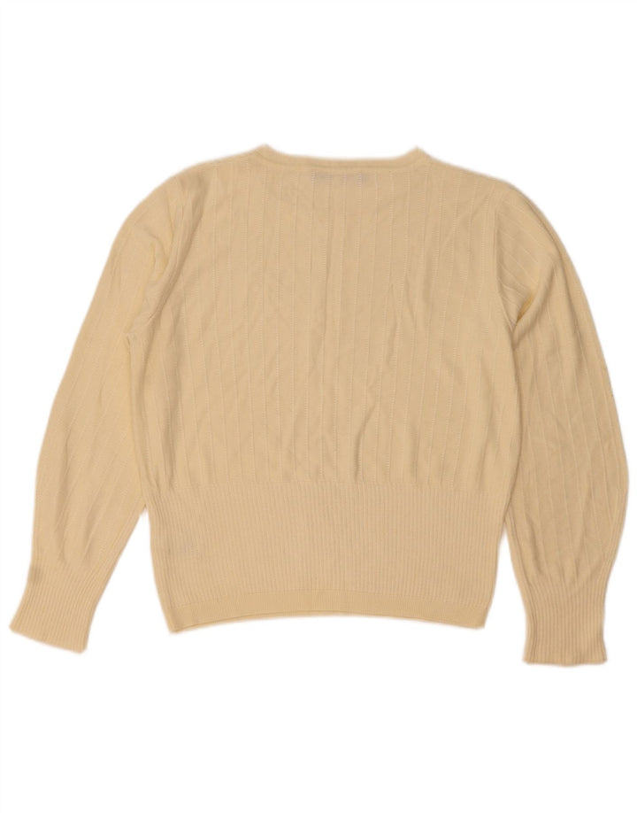 Marks & Spencer - Jersey de cuello redondo para mujer, talla 40, viscosa beige mediana