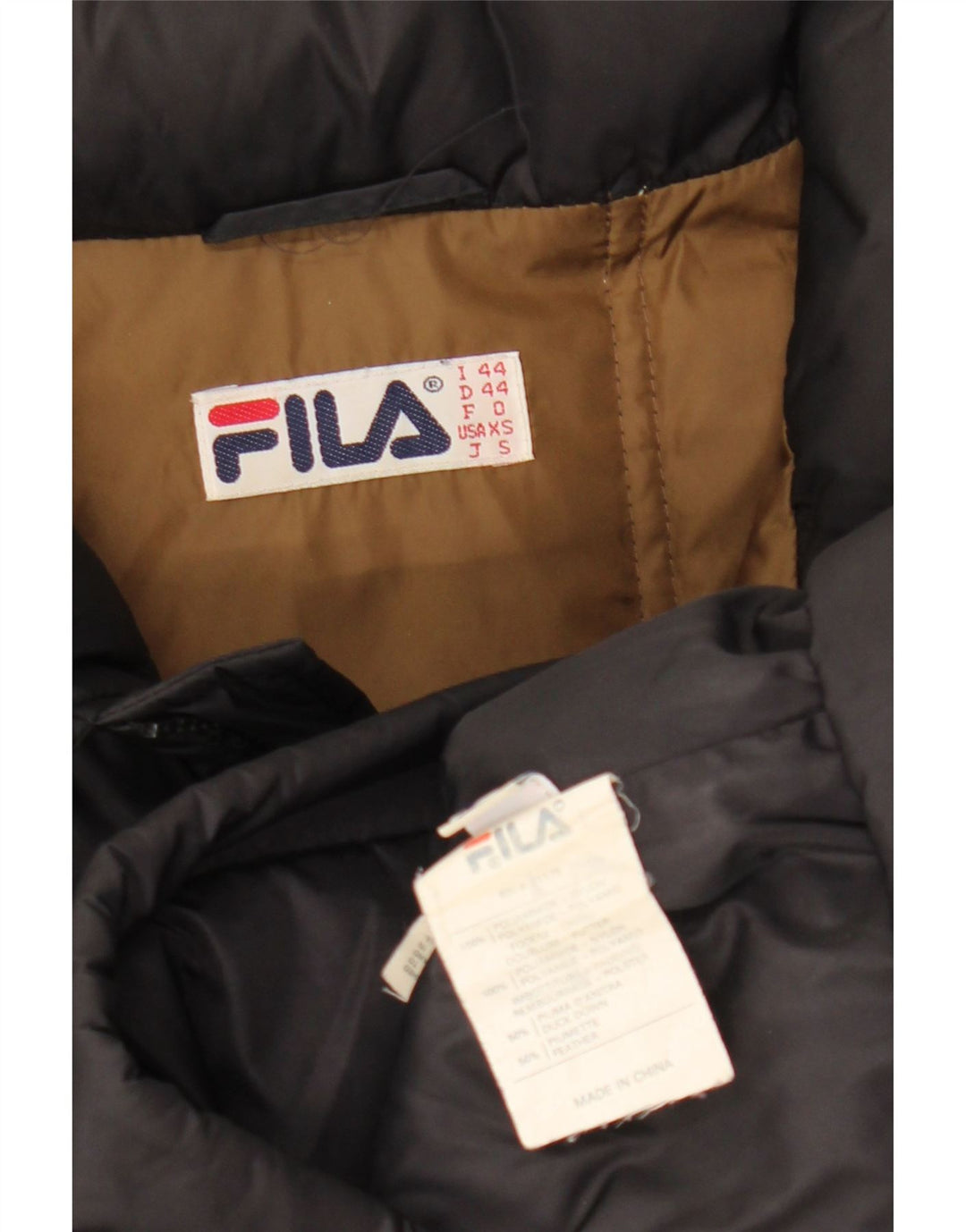FILA Chaqueta acolchada holgada con capucha para hombre IT 44 XS Black