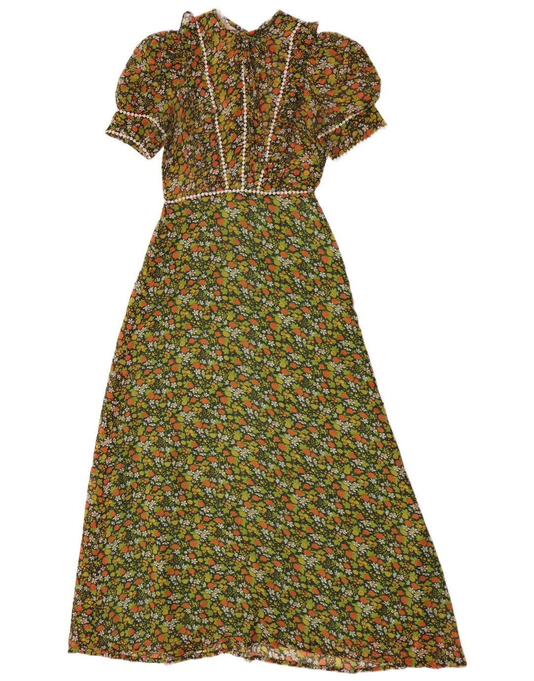 Radley Vestido largo para mujer EU 38 Verde medio Floral