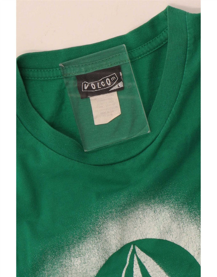Volcom Camiseta gráfica para hombre Top grande de algodón verde