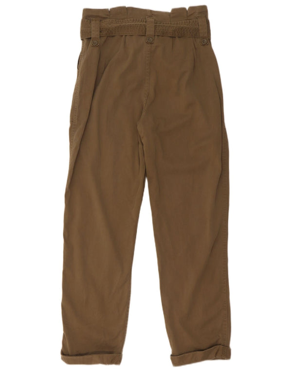 Topshop Pantalones casuales cónicos de cintura alta para mujer UK 10 Small W28 L26 Caqui