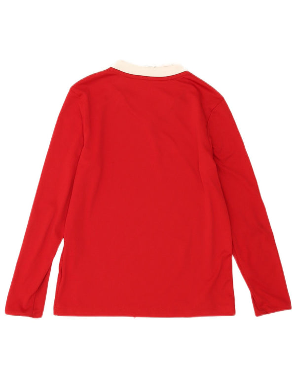 Adidas Chico Climalite Top Manga Larga 9-10 Años Medio Rojo Poliéster