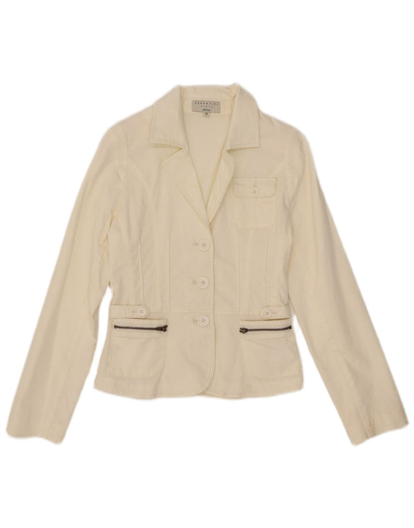 Chaqueta tipo blazer de 3 botones para niña Essential 13-14 años Algodón blanco roto