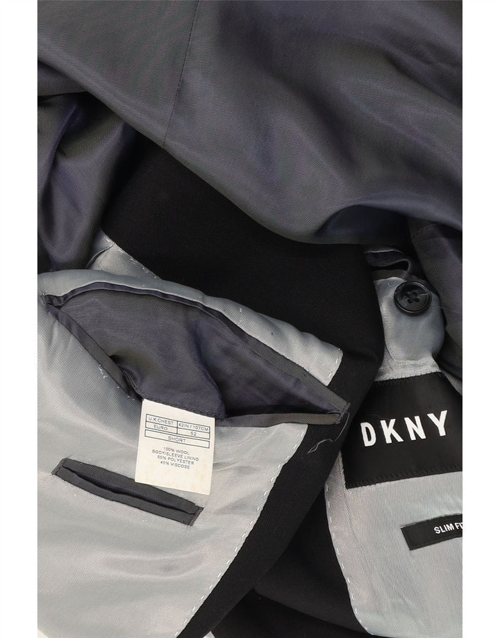 Dkny Chaqueta Blazer Corta Slim Fit con 2 Botones para Hombre UK 42 XL Lana Negra
